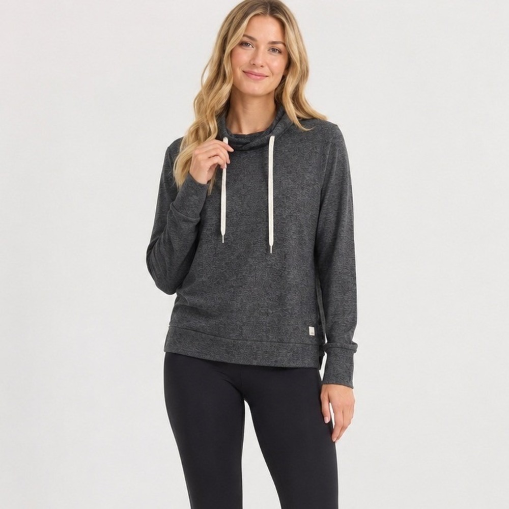 Vuori Halo Essential Pullover Hoodie Charcoal Heather Gray VW226 Women's Large